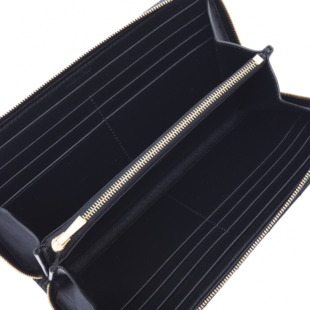 Celine Quilted Zip Round Black Leather Calfskin Wallet - Picture 10 of 12